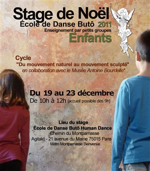 Affiche de Stage de noël / enseignement par petits groupes / école de butô enfants