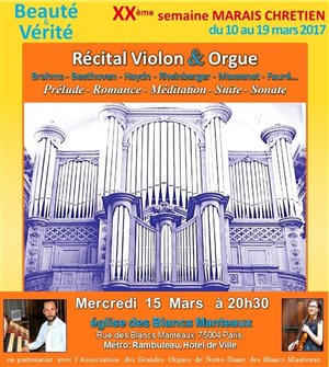 Affiche de Récital Violon & Grand Orgue
