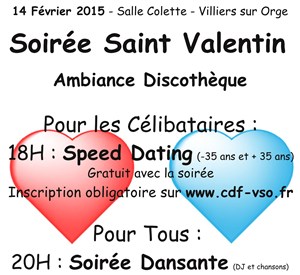 Affiche de Speed dating et soirée clubbing | Soirée Saint Valentin