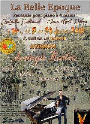 Affiche de Montmartre, La Belle Epoque Satie, à 4 mains, musique sous-titrée