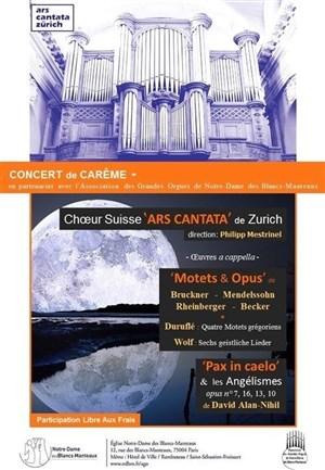 Affiche de Choeur Suisse Ars Cantata de Zurich