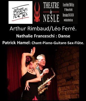 Affiche de Printemps des poètes : Arthur Rimbaud/Léo Ferré