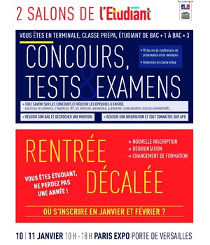 Affiche de Salon des Concours, Tests et Examens / Salon de la Rentrée décalée