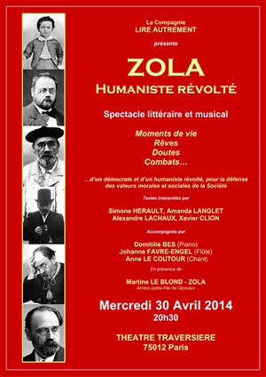 Affiche de Zola, humaniste révolté