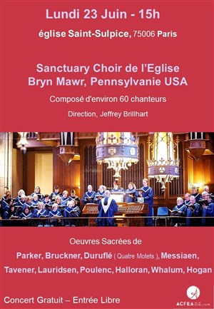 Affiche de Choeur de l'Eglise de Bryn Mawr, Pennsylvanie USA