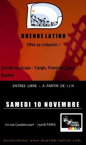 Affiche de Fête de création de l'association Duende Latino