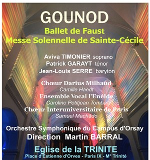 Affiche de Concert Gounod : Ballet de Faust et Messe Solennelle en l'honneur de Sainte-Cécile