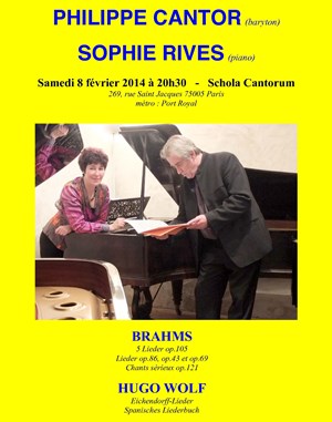 Affiche de Concert de Lieder - Brahms, Wolf