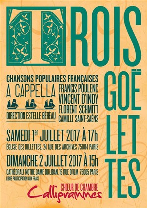 Affiche de Concert de chansons populaires françaises : Trois Goëlettes