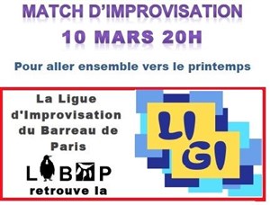 Affiche de Match d'improvisation théâtrale : LIBAP (Barreau de Paris) - LIGI (Bordeaux)
