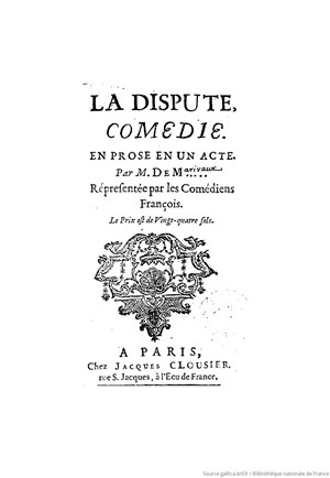 Affiche de La Dispute, pièce de Marivaux