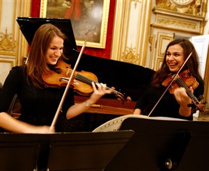 Affiche de A Leipzig chez les Bach avec Sarah et Deborah Nemtanu