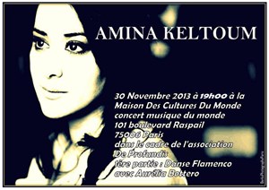 Affiche de Amina Keltoum | En 1ère partie : Danse flamenco avec Aurélia Bottero