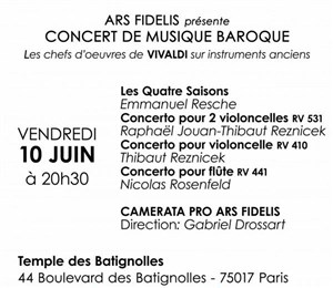 Affiche de Les chefs d'oeuvre de Vivaldi sur instruments anciens