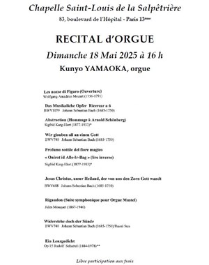 Affiche de Récital d'orgue à la Salpêtrière