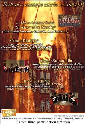 Affiche de Festival de Musique Sacrée du Couvent 222