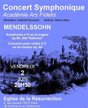 Affiche de Concert symphonique Romantique - Mendelssohn