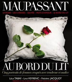 Affiche de Maupassant au bord du lit